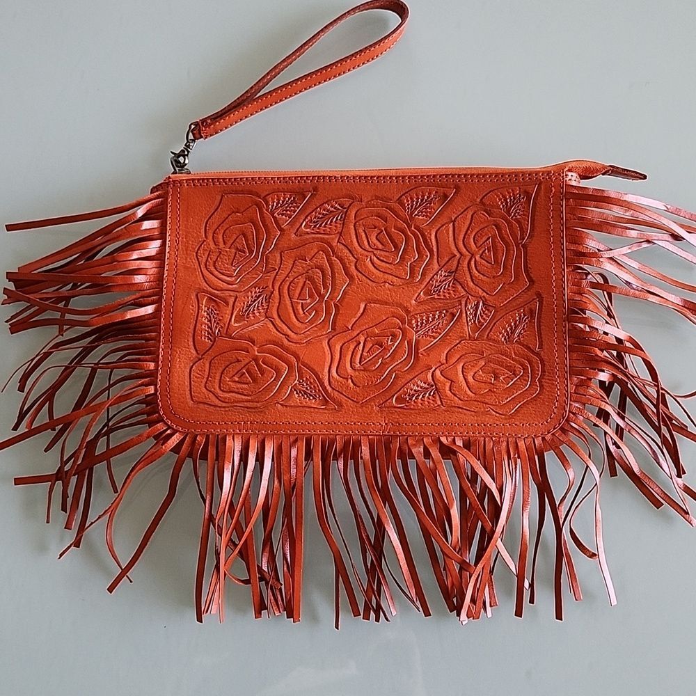 Alexis David‎ Hand Tooled Leather Retro Y2K Boho Coastal Cowgirl Hippie Bag